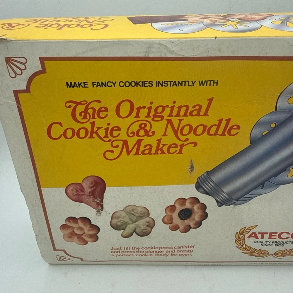 VTG NOS ATECO Original Cookie & Noodle Maker #685 cookie Press Sealed USA